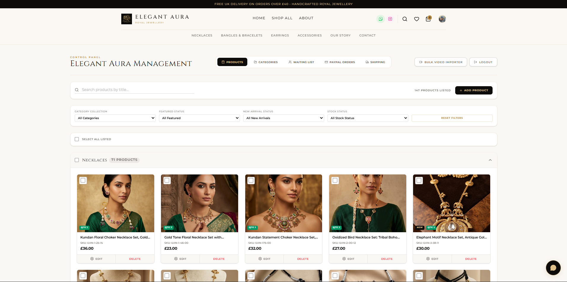 Elegant Aura Mobile View