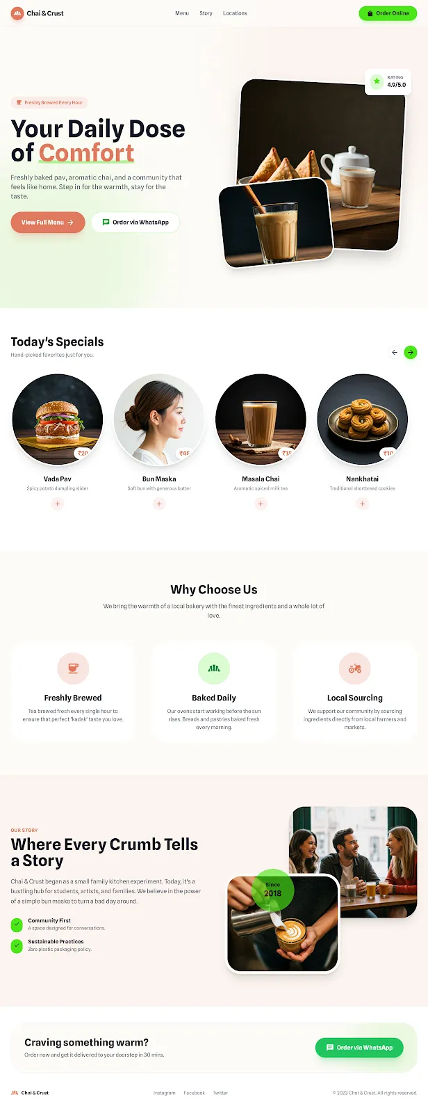 Chai & Crust Cafe Home