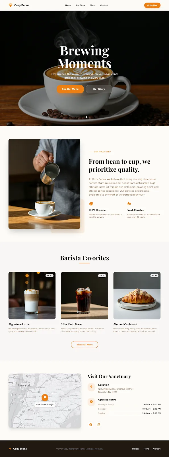 Cozy Beans Coffee Shop Home